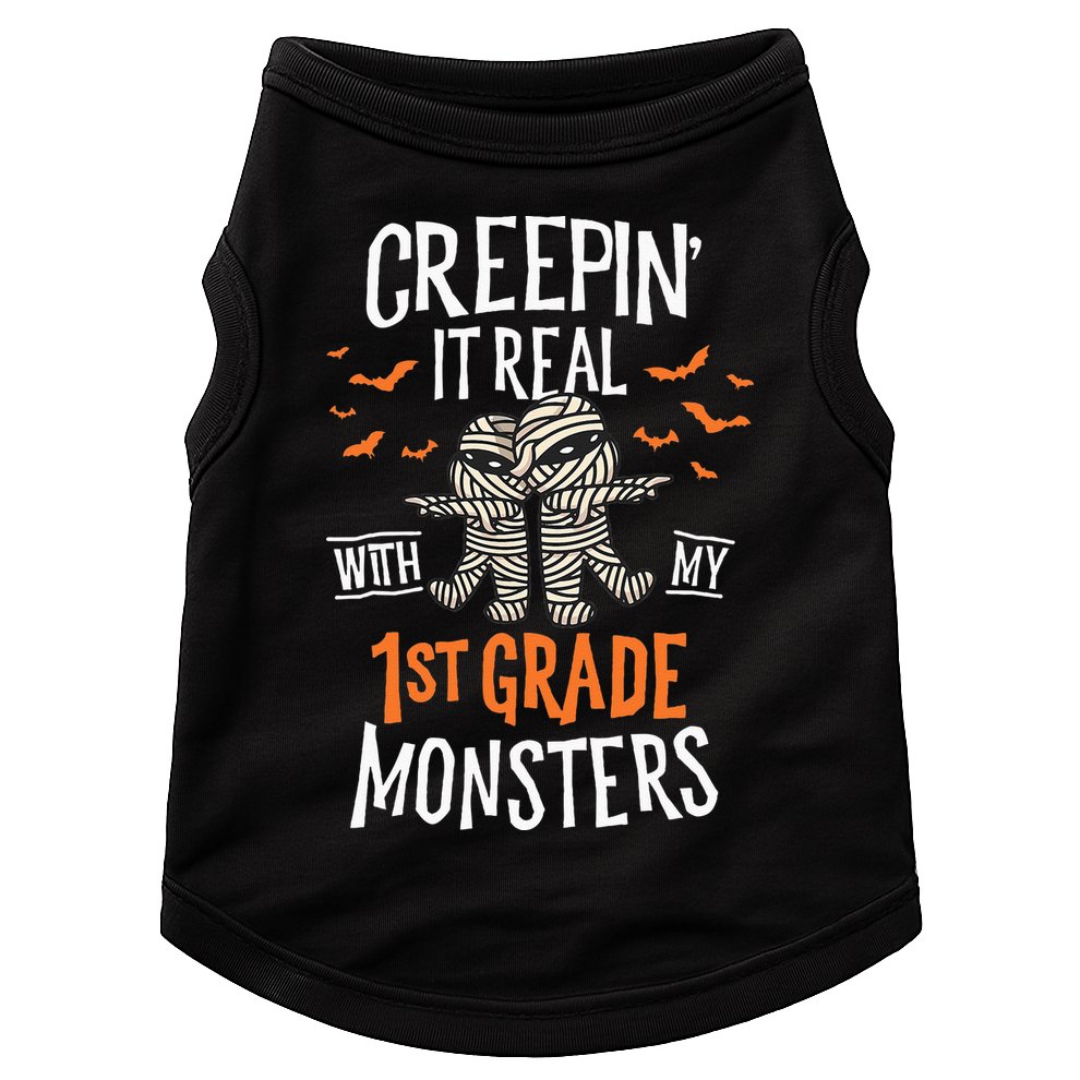 Creepin It Real With My 1st Grade Monsters Halloween Teacher Doggie Tank
