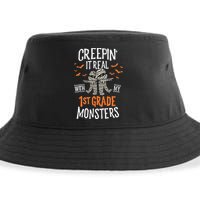Creepin It Real With My 1st Grade Monsters Halloween Teacher Sustainable Bucket Hat