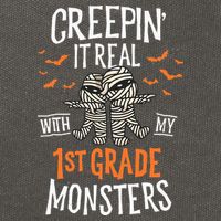 Creepin It Real With My 1st Grade Monsters Halloween Teacher Cotton Canvas Backpack