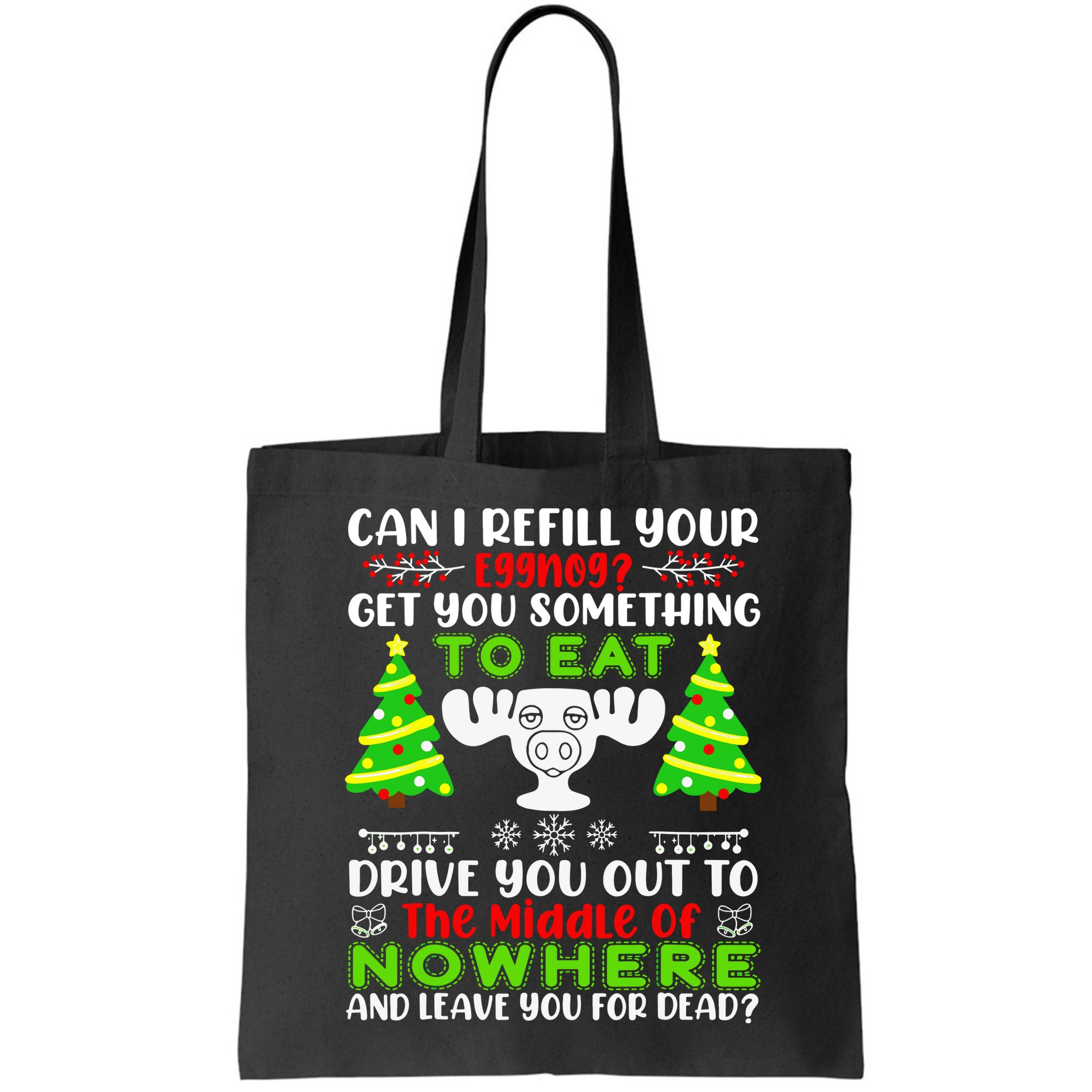 Can I Refill Your Eggnog Funny Christmas Vacation Quote Bag