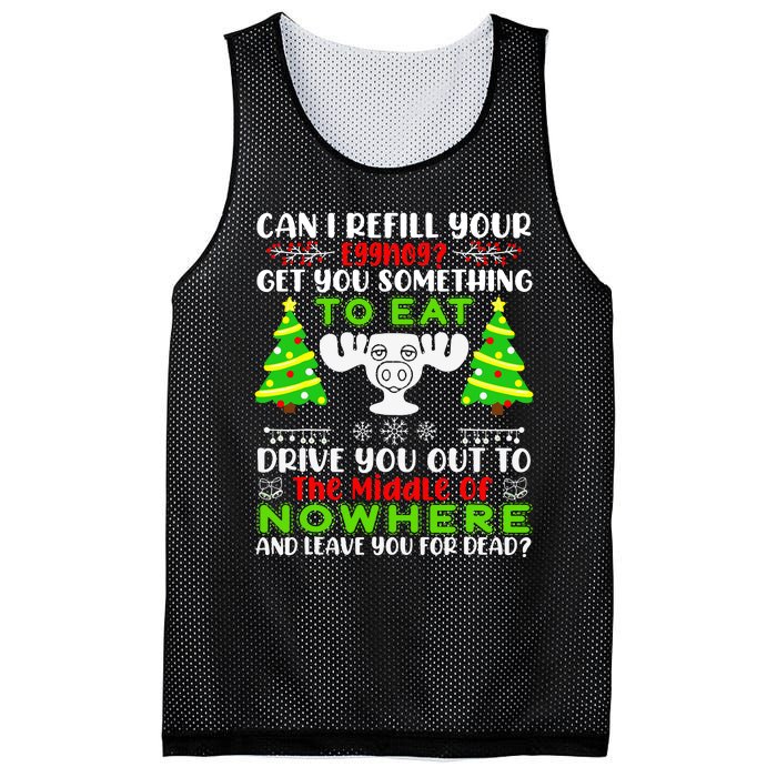 Can I Refill Your Eggnog Funny Christmas Vacation Quote Mesh Reversible Basketball Jersey Tank