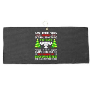 Can I Refill Your Eggnog Funny Christmas Vacation Quote Large Microfiber Waffle Golf Towel