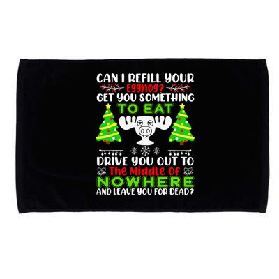 Can I Refill Your Eggnog Funny Christmas Vacation Quote Microfiber Hand Towel