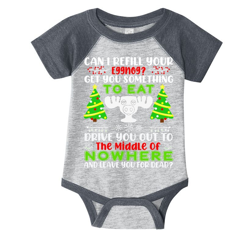 Can I Refill Your Eggnog Funny Christmas Vacation Quote Infant Baby Jersey Bodysuit