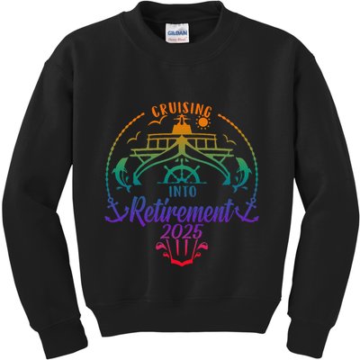 Cruising Into Retirement 2025 Retired Cruising Vacation Trip Kids Sweatshirt
