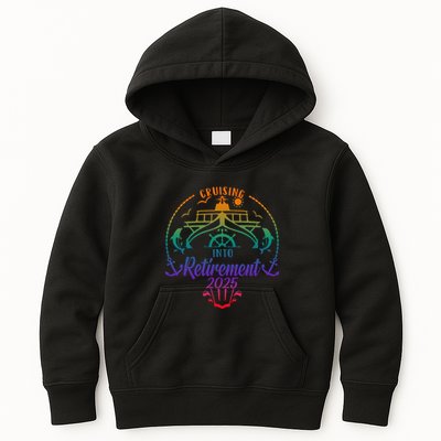 Cruising Into Retirement 2025 Retired Cruising Vacation Trip Kids Hoodie