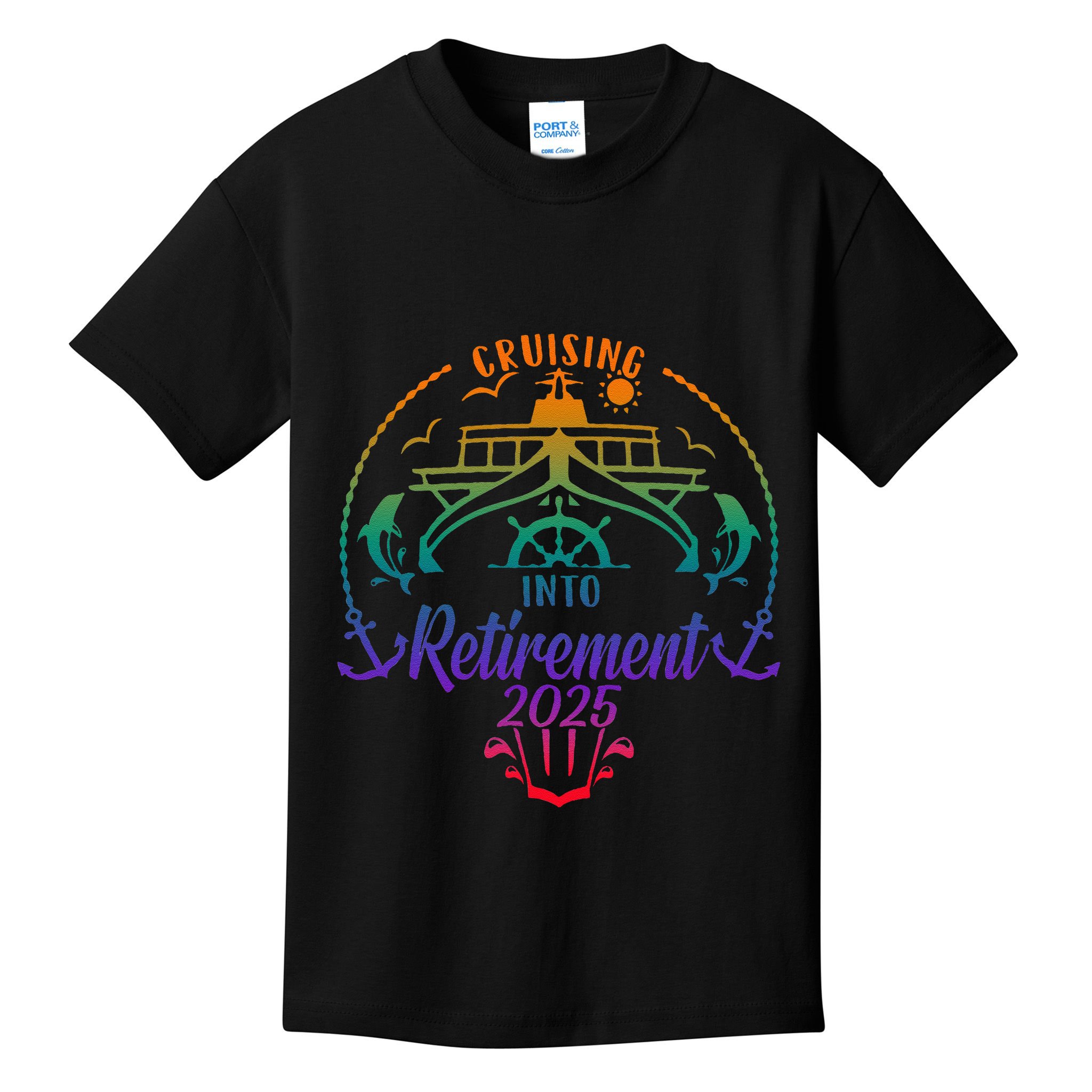 Cruising Into Retirement 2025 Retired Cruising Vacation Trip Kids T-Shirt