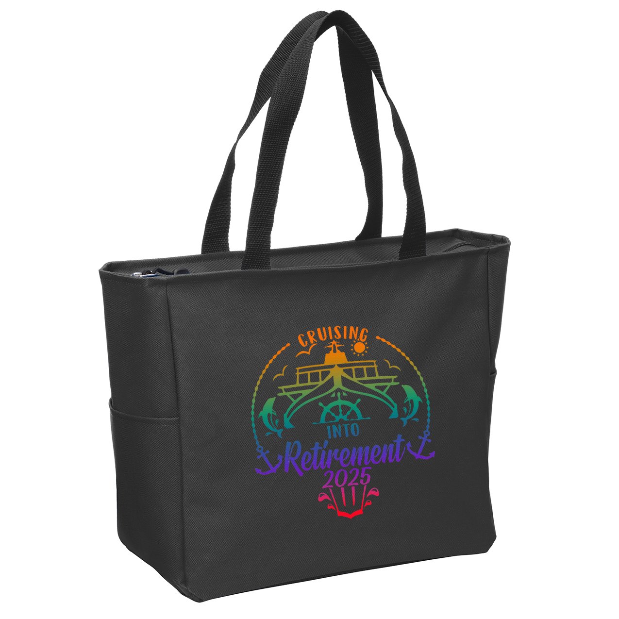Cruising Into Retirement 2025 Retired Cruising Vacation Trip Zip Tote Bag