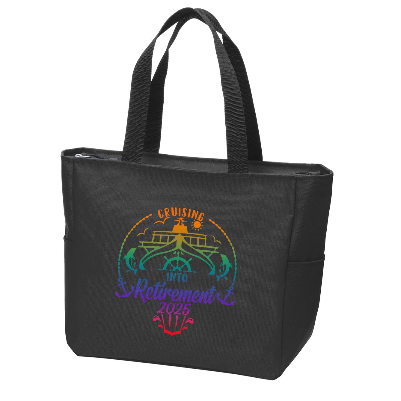 Cruising Into Retirement 2025 Retired Cruising Vacation Trip Zip Tote Bag