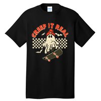 Creep It Real Skateboarding Retro Halloween Ghost Costume Tall T-Shirt