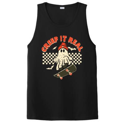 Creep It Real Skateboarding Retro Halloween Ghost Costume PosiCharge Competitor Tank