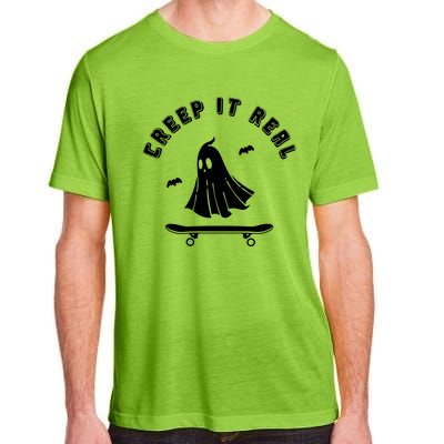 Creep It Real Skateboard Ghost Skateboarding Halloween Adult ChromaSoft Performance T-Shirt