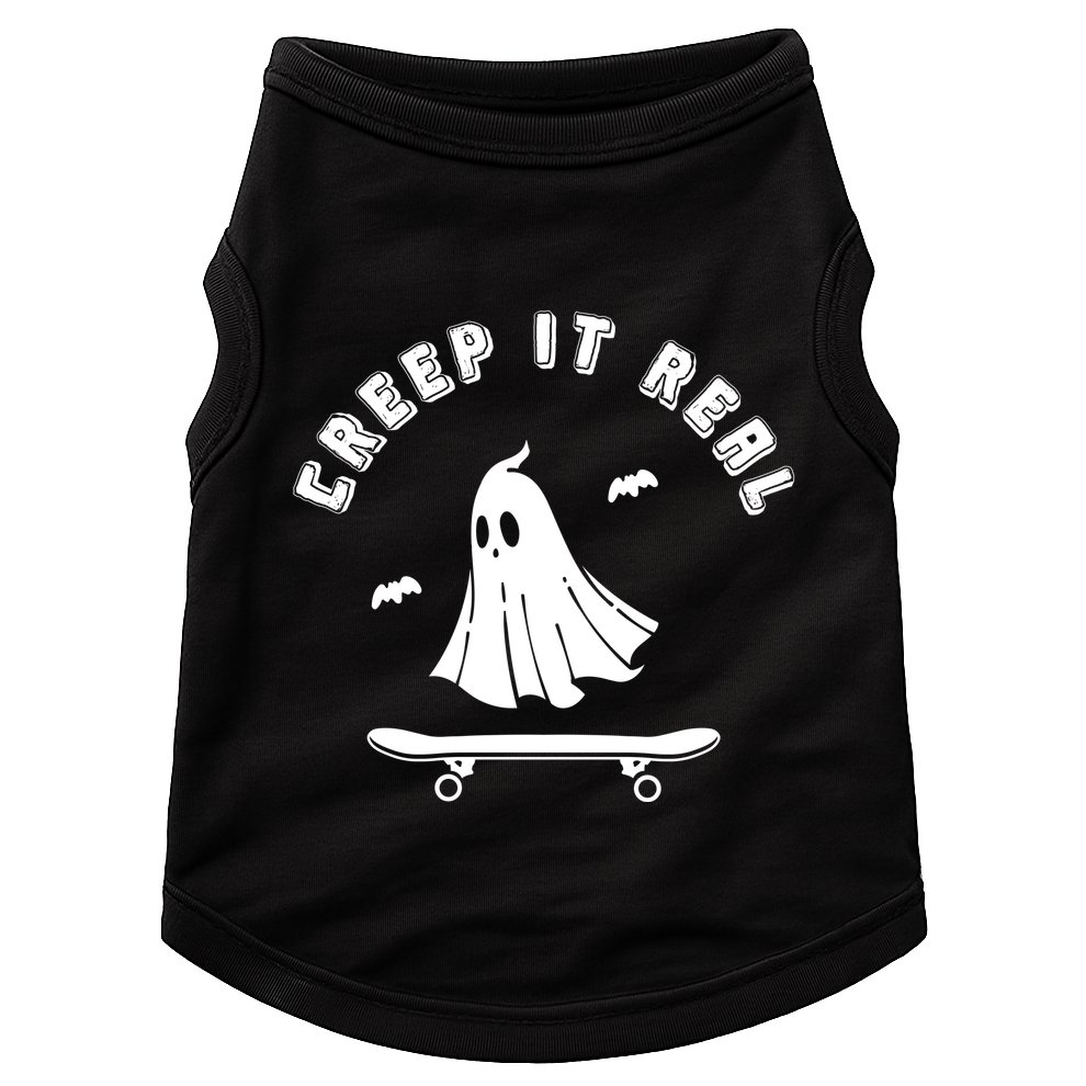 Creep It Real Skateboard Ghost Skateboarding Halloween Doggie Tank