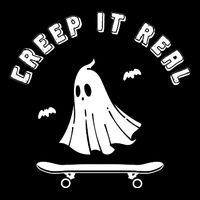 Creep It Real Skateboard Ghost Skateboarding Halloween City Backpack
