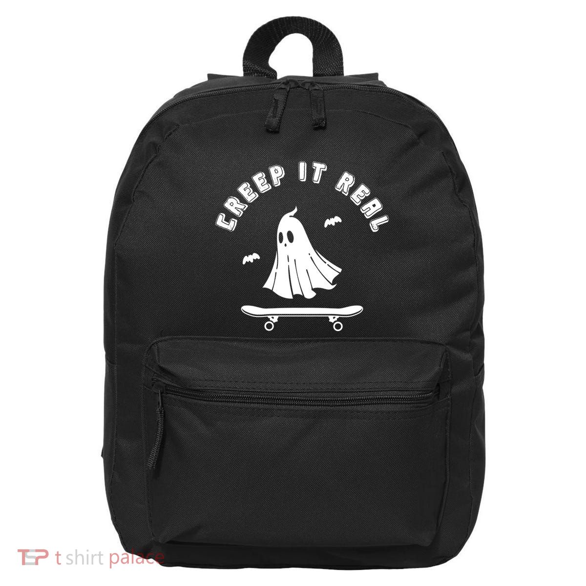 Creep It Real Skateboard Ghost Skateboarding Halloween 16 in Basic Backpack