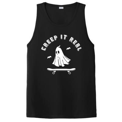 Creep It Real Skateboard Ghost Skateboarding Halloween PosiCharge Competitor Tank