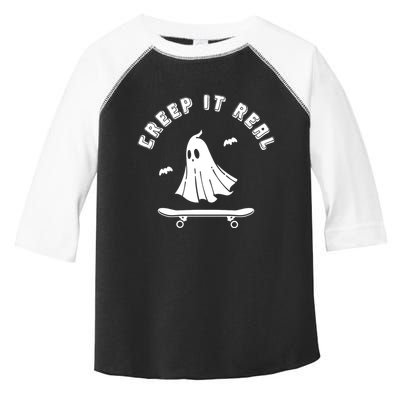 Creep It Real Skateboard Ghost Skateboarding Halloween Toddler Fine Jersey T-Shirt