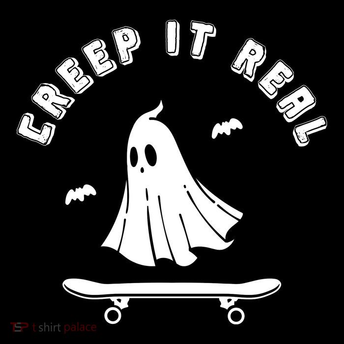 Creep It Real Skateboard Ghost Skateboarding Halloween Wool Snapback Cap