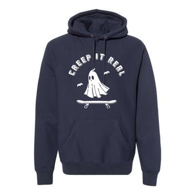 Creep It Real Skateboard Ghost Skateboarding Halloween Premium Hoodie