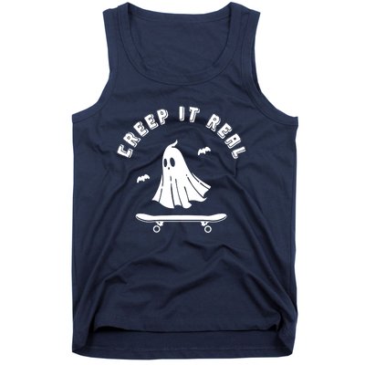 Creep It Real Skateboard Ghost Skateboarding Halloween Tank Top