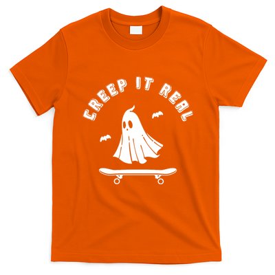 Creep It Real Skateboard Ghost Skateboarding Halloween T-Shirt