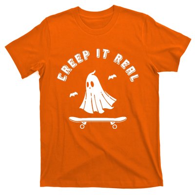 Creep It Real Skateboard Ghost Skateboarding Halloween T-Shirt