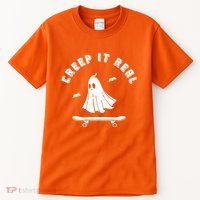 Creep It Real Skateboard Ghost Skateboarding Halloween Tall T-Shirt