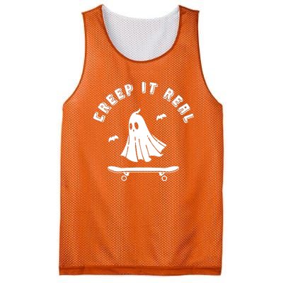 Creep It Real Skateboard Ghost Skateboarding Halloween Mesh Reversible Basketball Jersey Tank