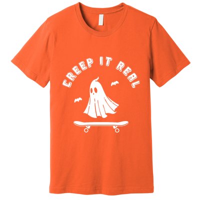 Creep It Real Skateboard Ghost Skateboarding Halloween Premium T-Shirt