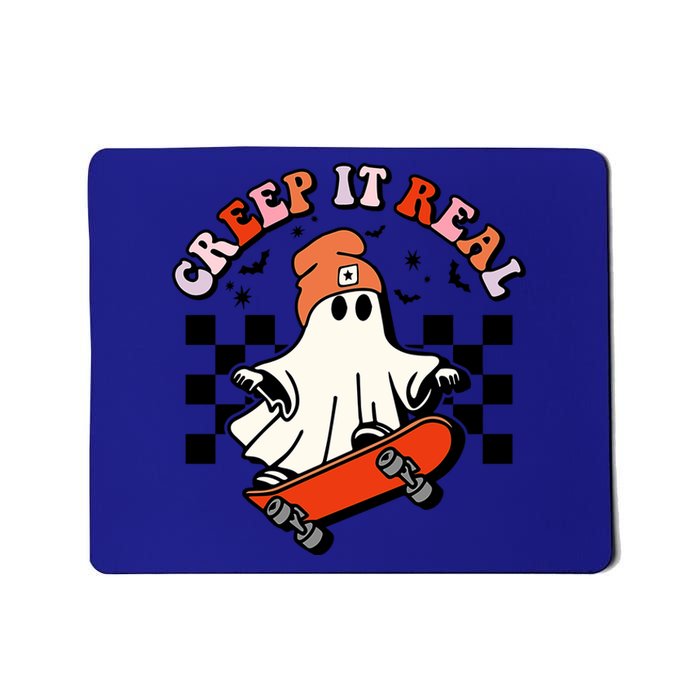 Creep It Real Skateboarding Ghost Retro Halloween Costume Cute Gift Mousepad