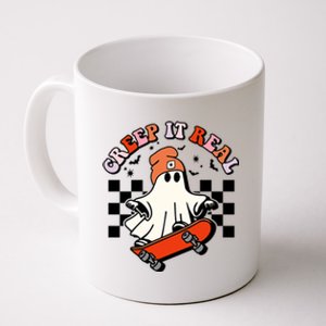 Creep It Real Skateboarding Ghost Retro Halloween Costume Cute Gift Coffee Mug