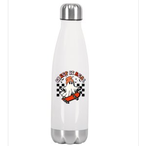 Creep It Real Skateboarding Ghost Retro Halloween Costume Cute Gift Stainless Steel Insulated Water Bottle