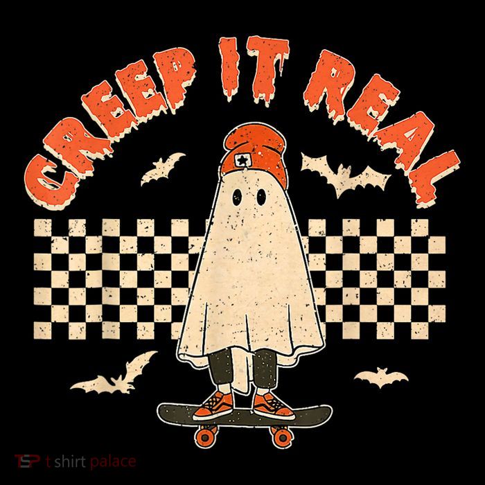 Creep It Real Skateboarding Ghost Retro Halloween Costume Wool Snapback Cap