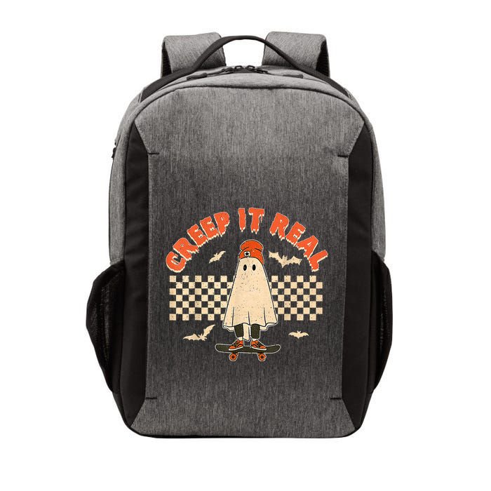 Creep It Real Skateboarding Ghost Retro Halloween Costume Vector Backpack
