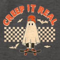 Creep It Real Skateboarding Ghost Retro Halloween Costume Vector Backpack