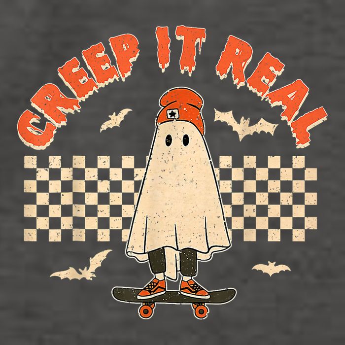 Creep It Real Skateboarding Ghost Retro Halloween Costume Vector Backpack