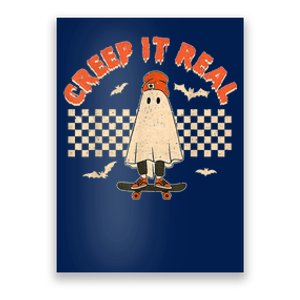 Creep It Real Skateboarding Ghost Retro Halloween Costume Poster