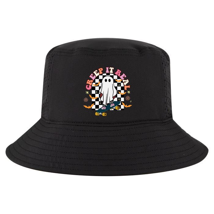 Creep It Real Skateboarder Ghost Halloween Cool Comfort Performance Bucket Hat