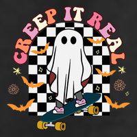 Creep It Real Skateboarder Ghost Halloween Cool Comfort Performance Bucket Hat