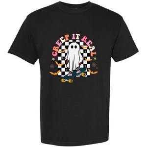 Creep It Real Skateboarder Ghost Halloween Garment-Dyed Heavyweight T-Shirt