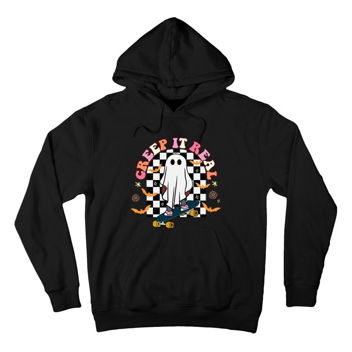 Creep It Real Skateboarder Ghost Halloween Hoodie