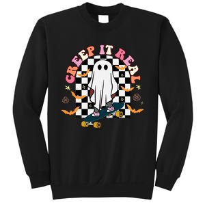 Creep It Real Skateboarder Ghost Halloween Sweatshirt