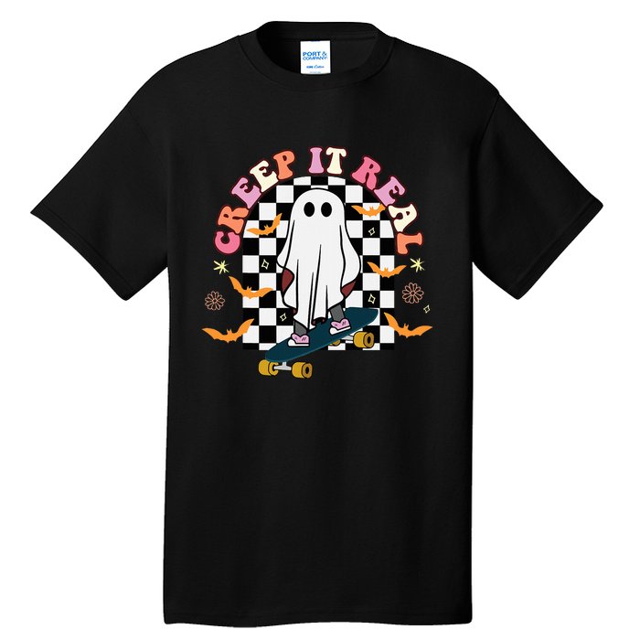 Creep It Real Skateboarder Ghost Halloween Tall T-Shirt