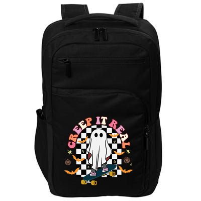 Creep It Real Skateboarder Ghost Halloween Impact Tech Backpack