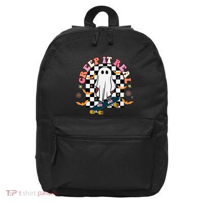 Creep It Real Skateboarder Ghost Halloween 16 in Basic Backpack