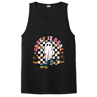 Creep It Real Skateboarder Ghost Halloween PosiCharge Competitor Tank