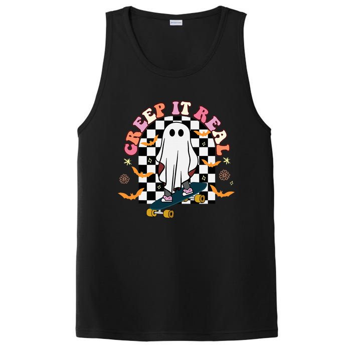 Creep It Real Skateboarder Ghost Halloween PosiCharge Competitor Tank