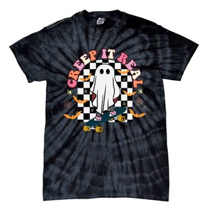 Creep It Real Skateboarder Ghost Halloween Tie-Dye T-Shirt