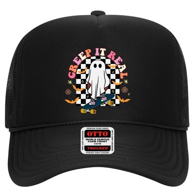 Creep It Real Skateboarder Ghost Halloween Trucker Hat