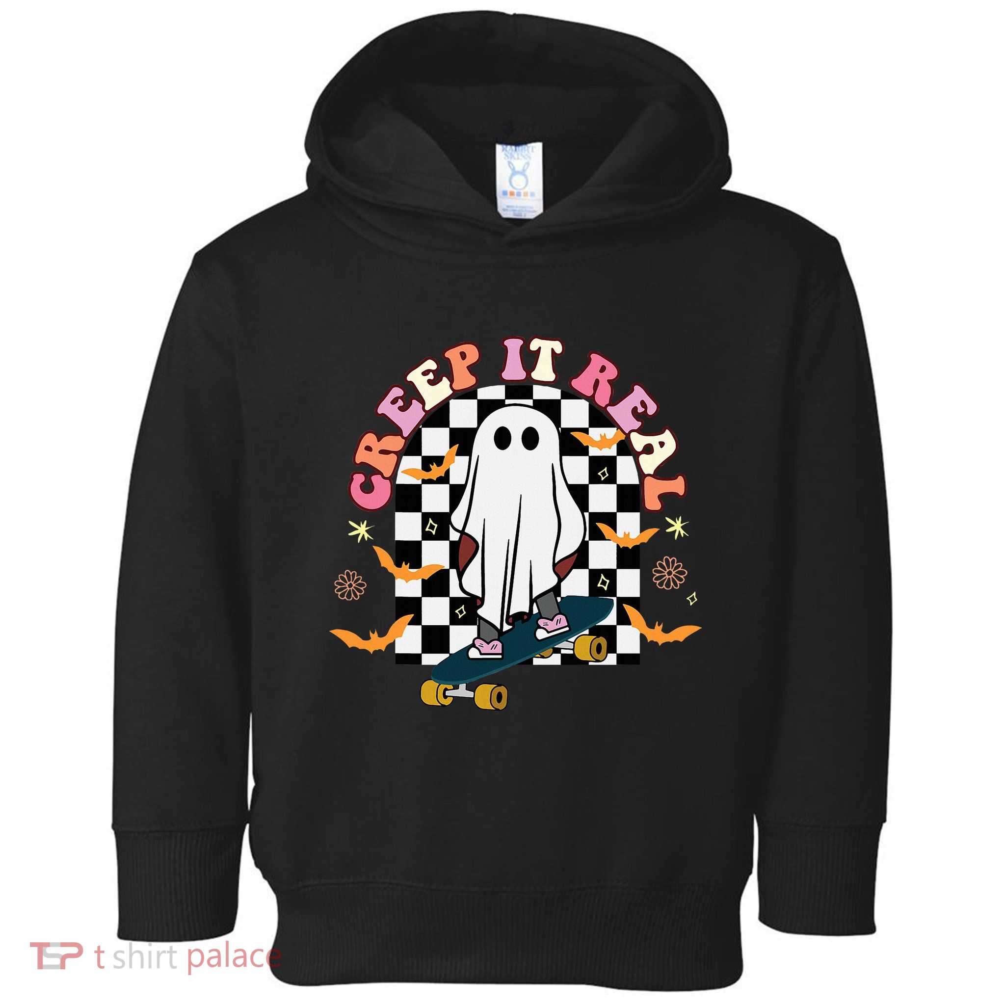 Creep It Real Skateboarder Ghost Halloween Toddler Hoodie